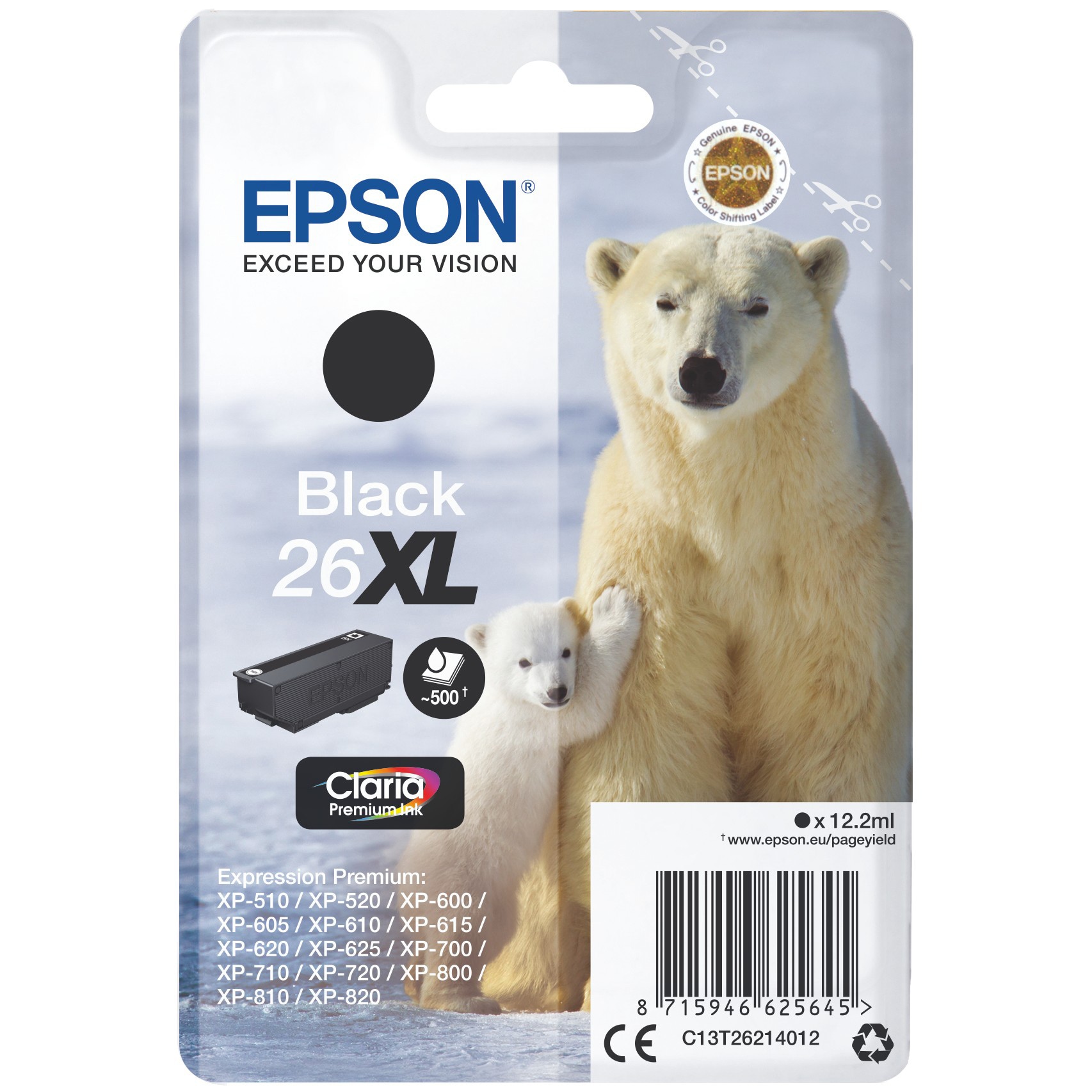 Epson 26 Foto-sort 200 sider Blæk C13T26114012