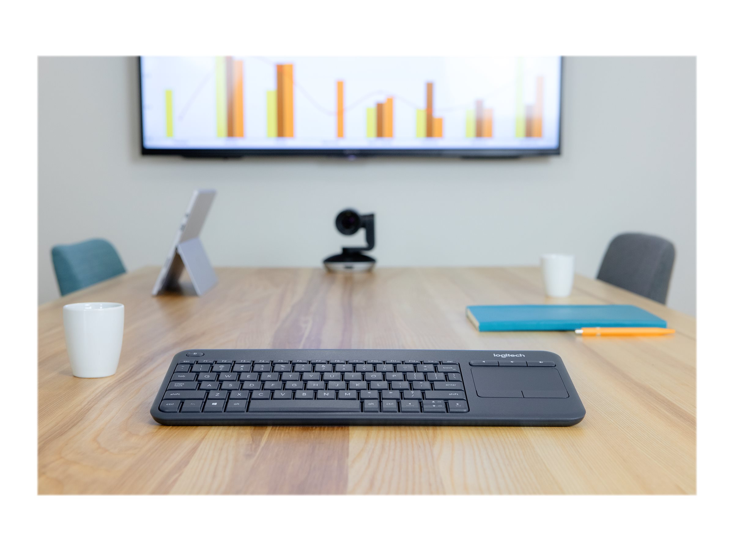 Logitech Wireless Touch Keyboard K400 Plus Tastatur Trådløs Schweizisk