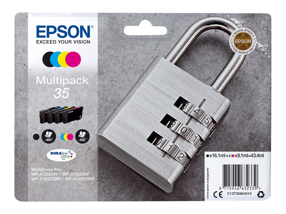 Epson 35 Multipack Sort Gul Cyan Magenta Blæk C13T35864020