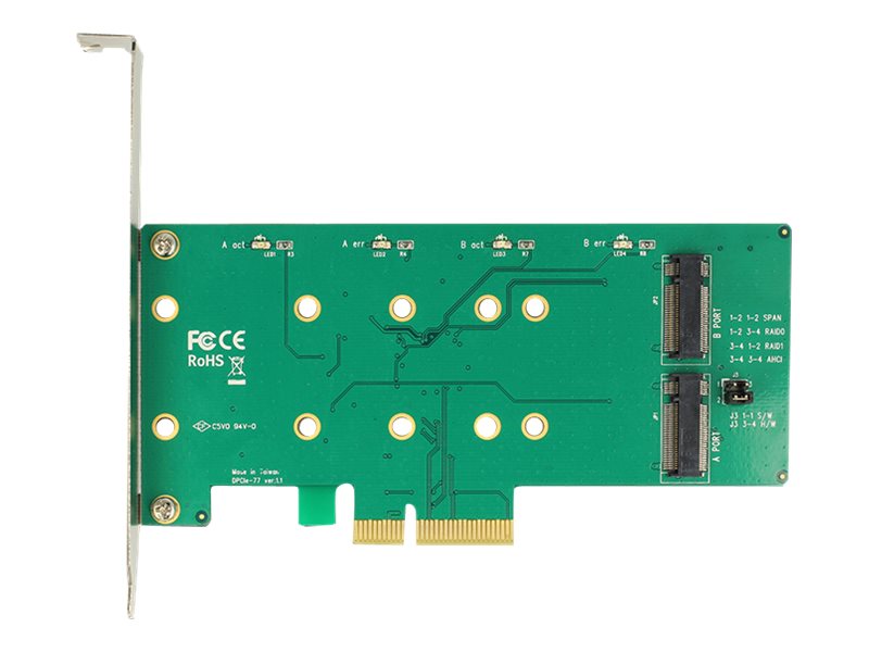 DeLOCK PCI Express Card > 2 x internal M.2 Key B RAID Lagringskontrol