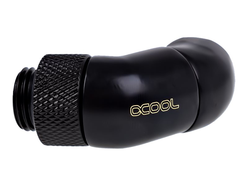 Alphacool Eiszapfen Connector Series Double 45° Angle Adapter Flydende kølesystem vinklet fitting-adapter 1-pack Sort