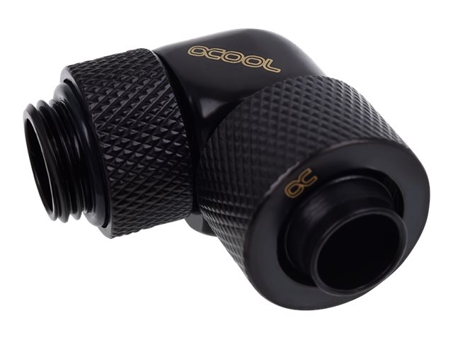 Alphacool Eiszapfen 13/10mm compression fitting 90° rotatable G1/4 Kølevæske system tilpasning 1-pack Sort
