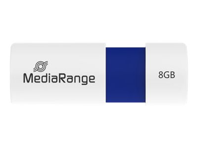 MediaRange 8GB USB 2.0 USB stick Blå Hvid
