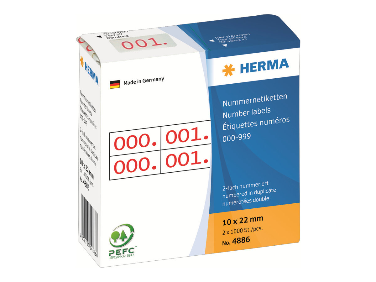 HERMA Selvklæbende nummermærkater 10 x 22 mm 2000etikette(r)