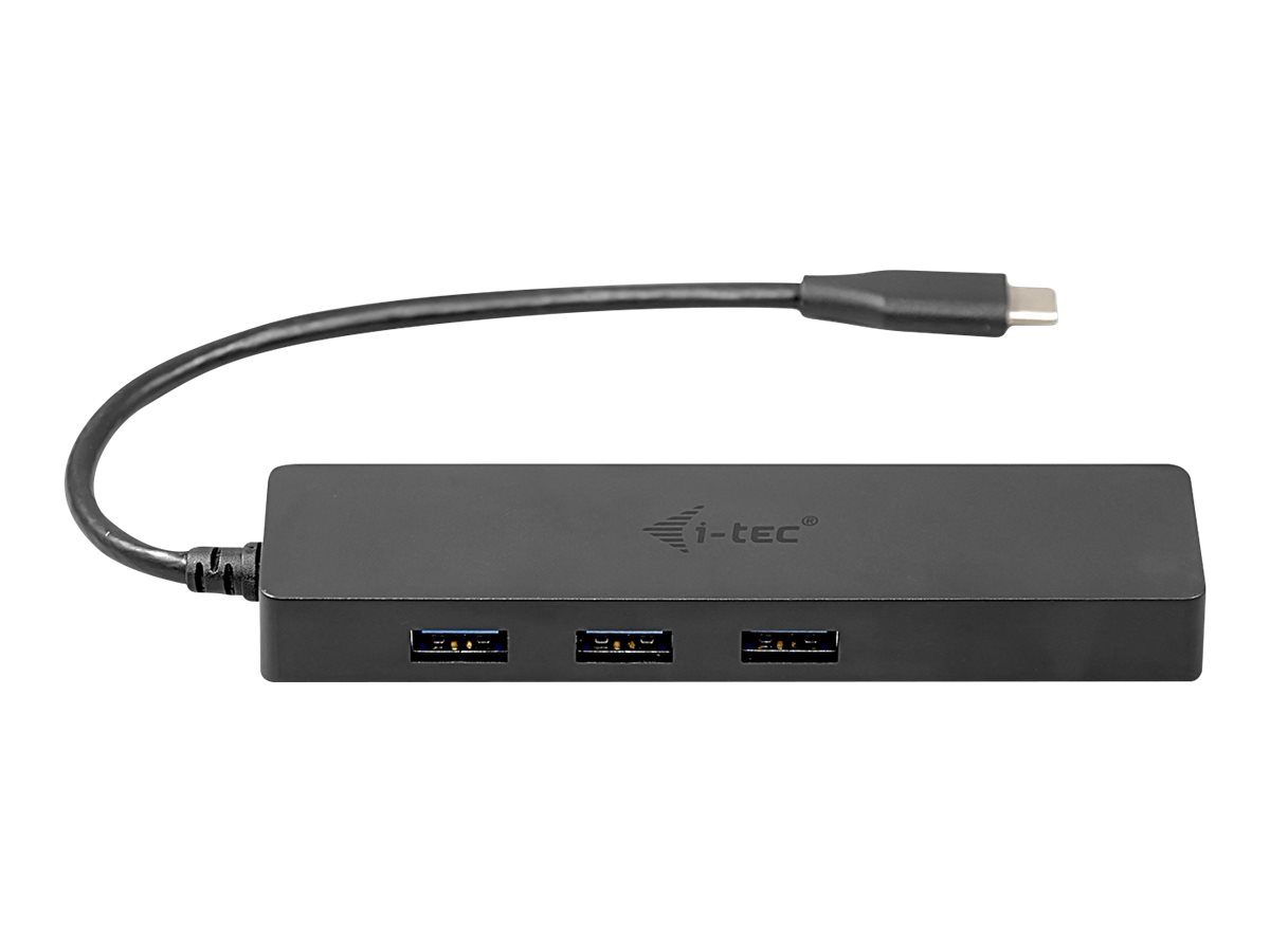 i-Tec USB C Slim 3-port HUB with Gigabit Ethernet adapter Sort