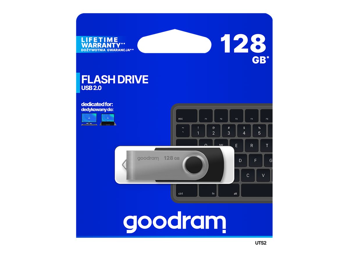 GOODRAM UTS2 128GB USB 2.0 USB stick Sort Sølv