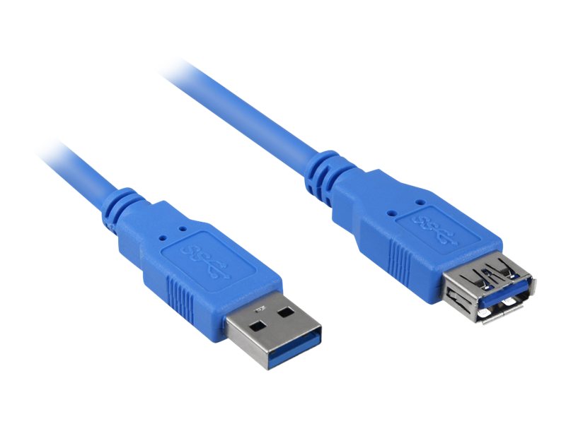 Sharkoon USB 3.0 USB forlængerkabel 3m Sort