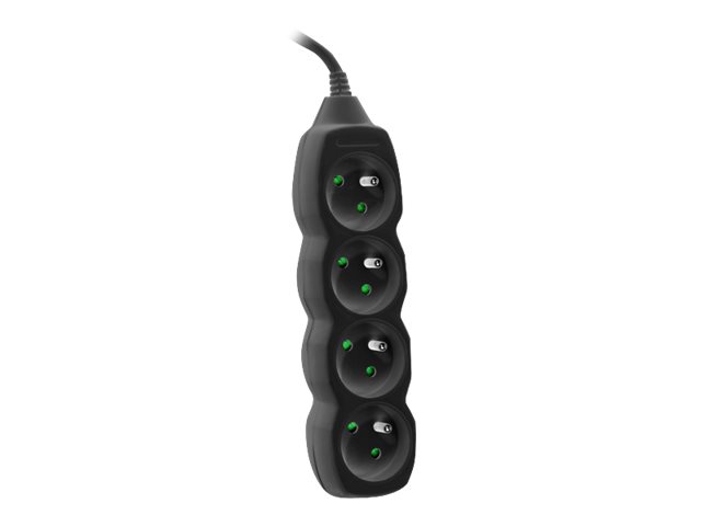 Tracer Power Cord Stikdåse 4-stik Sort 3m