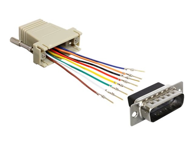 DeLOCK Adapter Sub-D 15 Pin male > RJ45 female assembly kit Seriel adapter Grey