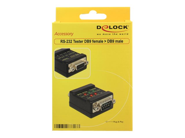 DeLOCK RS-232 Tester DB9 female > DB9 male Netværkstester