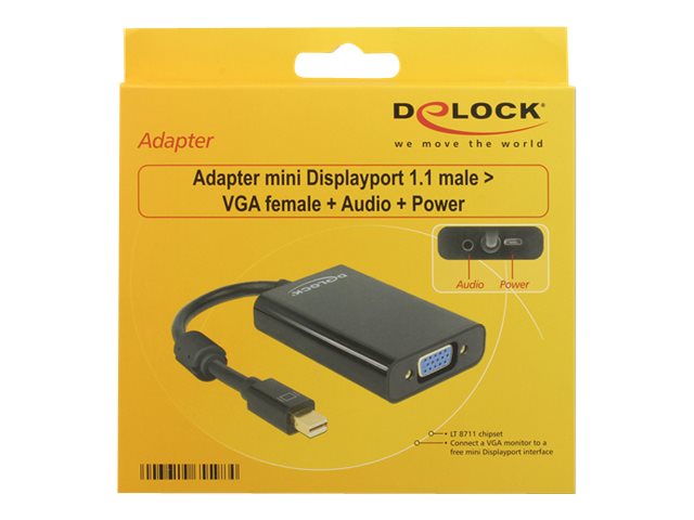DeLOCK Adapter mini Displayport 1.1 male > VGA female Audio Power Video transformer
