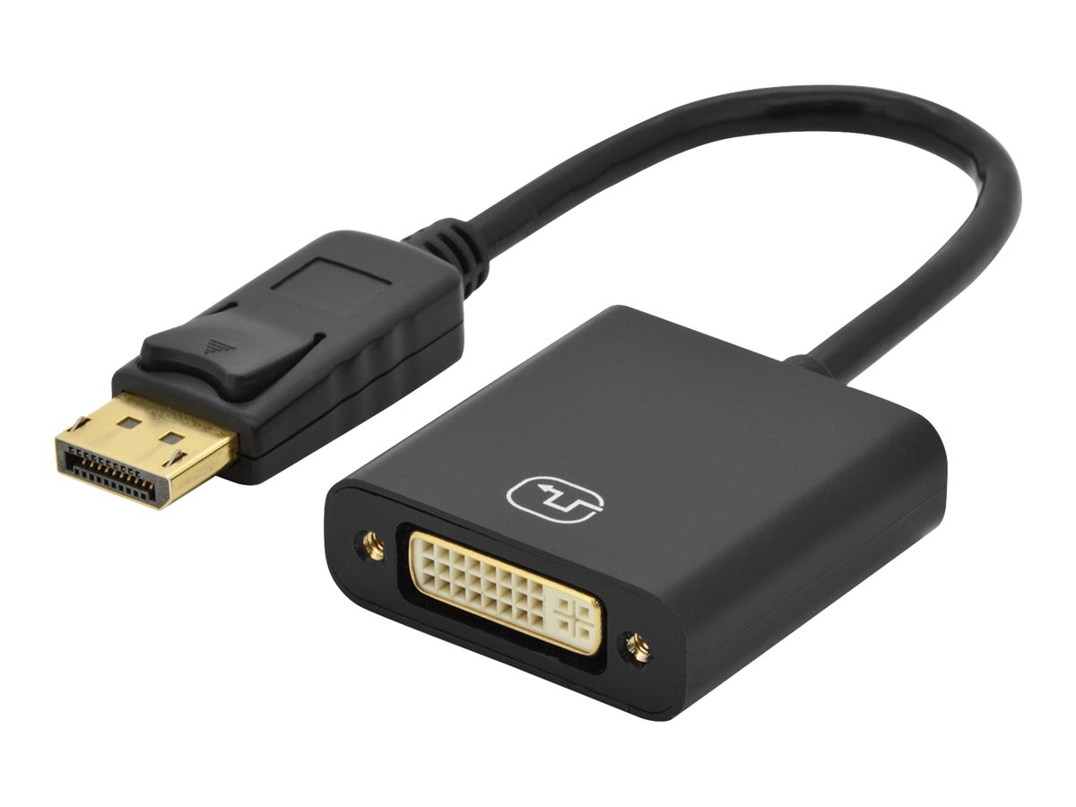 DisplayPort adapter cable - DP - DVI (24+5) M/F - 0.15m -w/interlock - DP 1.1 compatible - Black