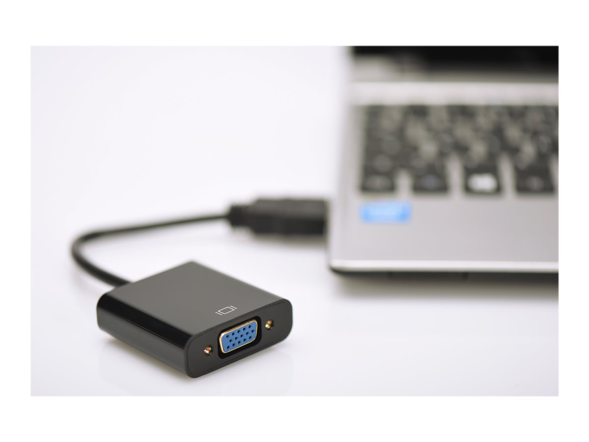 DIGITUS Video / lyd adapter Sort