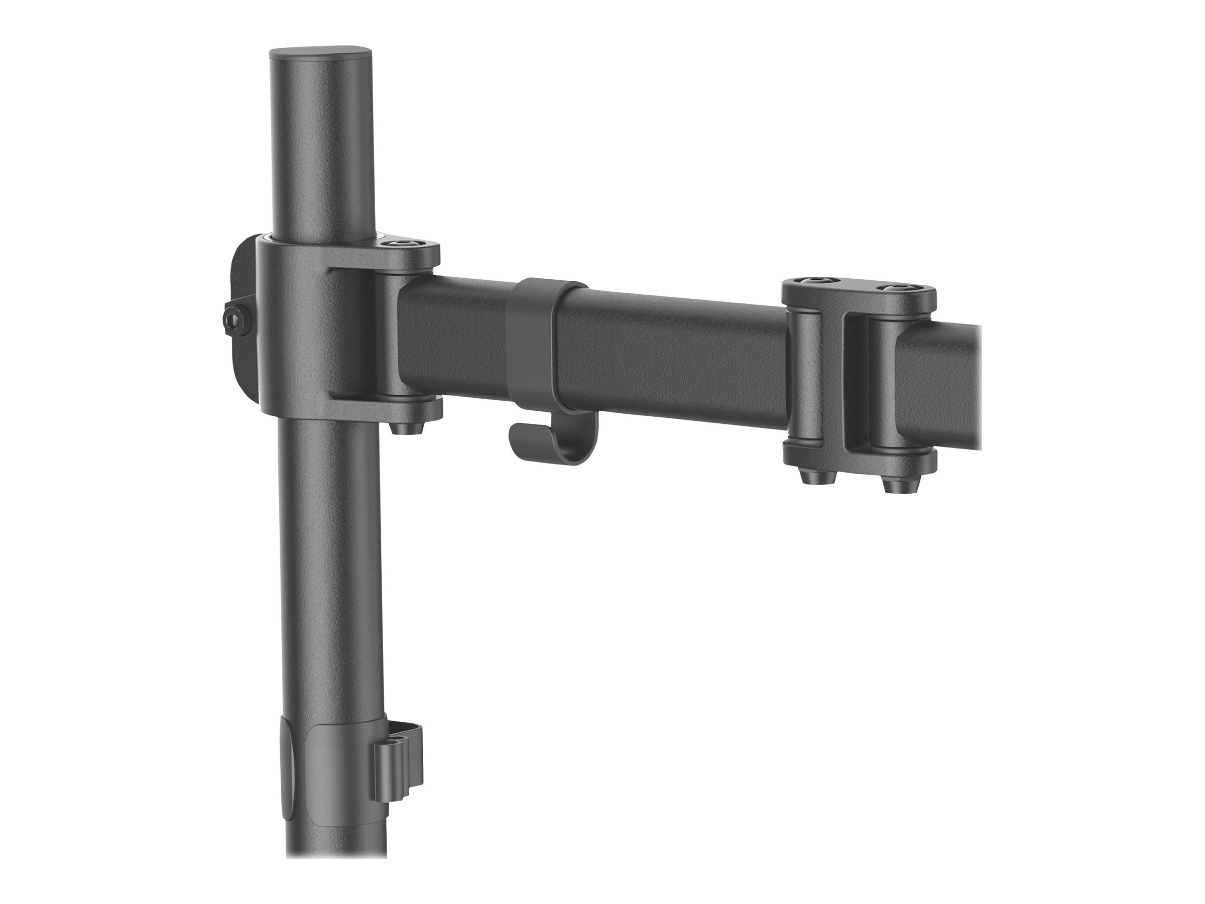 StarTech.com Desk Mount Monitor Arm for up to 34 VESA Compatible Displays, Articulating Pole Mount with Single Monitor Arm, Ergonomic Height Adjustable, Desk Clamp or Grommet, Black - Small Footprint Design (ARMPIVOTB)
