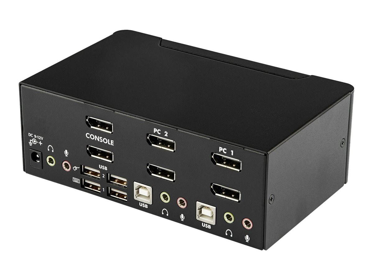 StarTech.com 2-Port DisplayPort KVM - Dual-Monitor - 4K 60 - Audio & USB Peripheral Support - DP 1.2 - USB Hub (SV231DPDDUA2) KVM / audio / USB switch Desktop