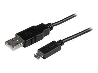 StarTech.com 3m 10 ft Long Micro-USB Charge-and-Sync Cable -M/M - USB to Micro USB Charging Cable - 24 AWG (USBAUB3MBK) USB-kabel 3m Sort