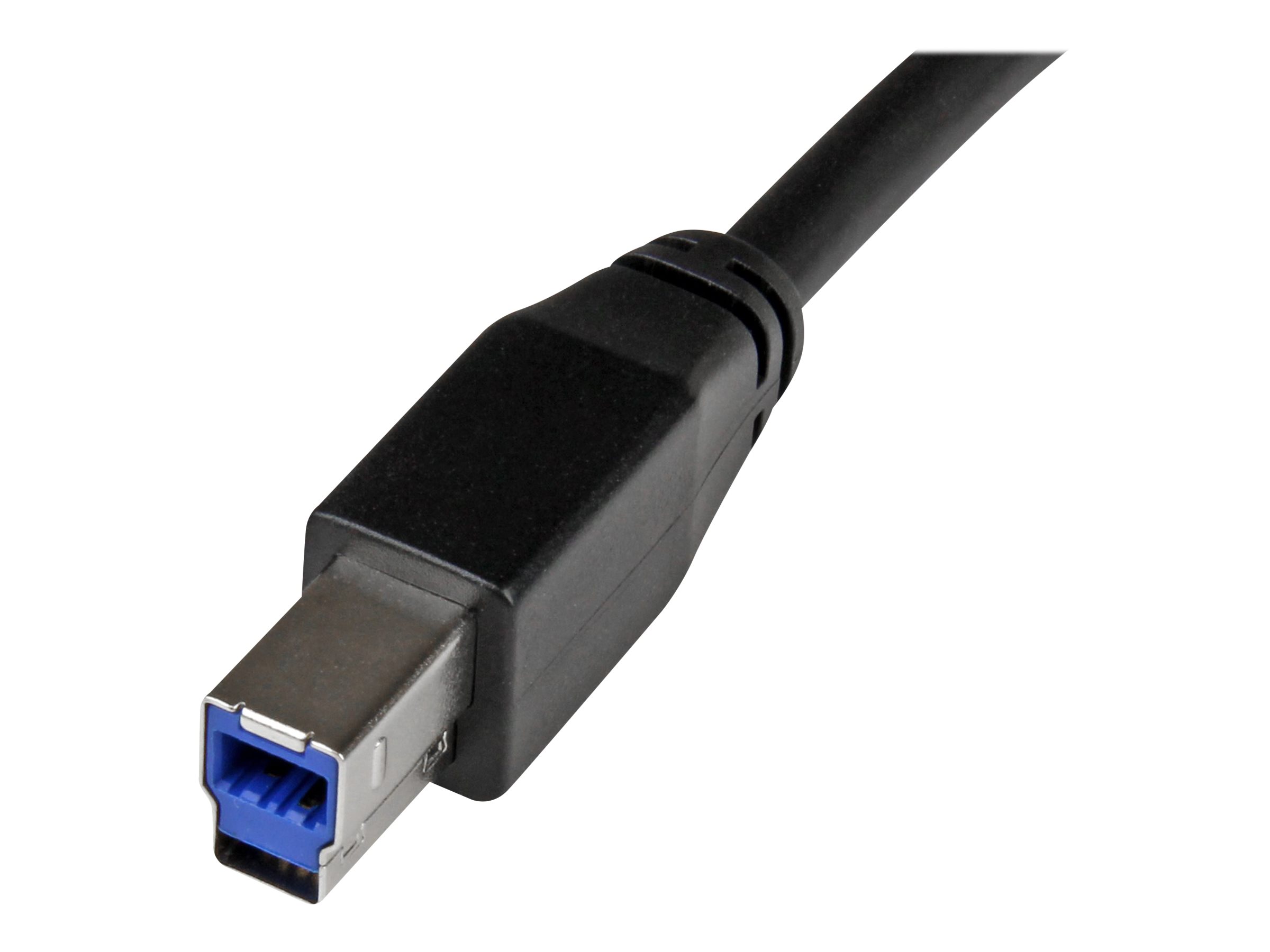 StarTech.com 5m 15 ft Active USB 3.0 USB-A to USB-B Cable - M/M - USB A to B Cable - USB 3.1 Gen 1 (5 Gbps) (USB3SAB5M) USB-kabel 5m Sort