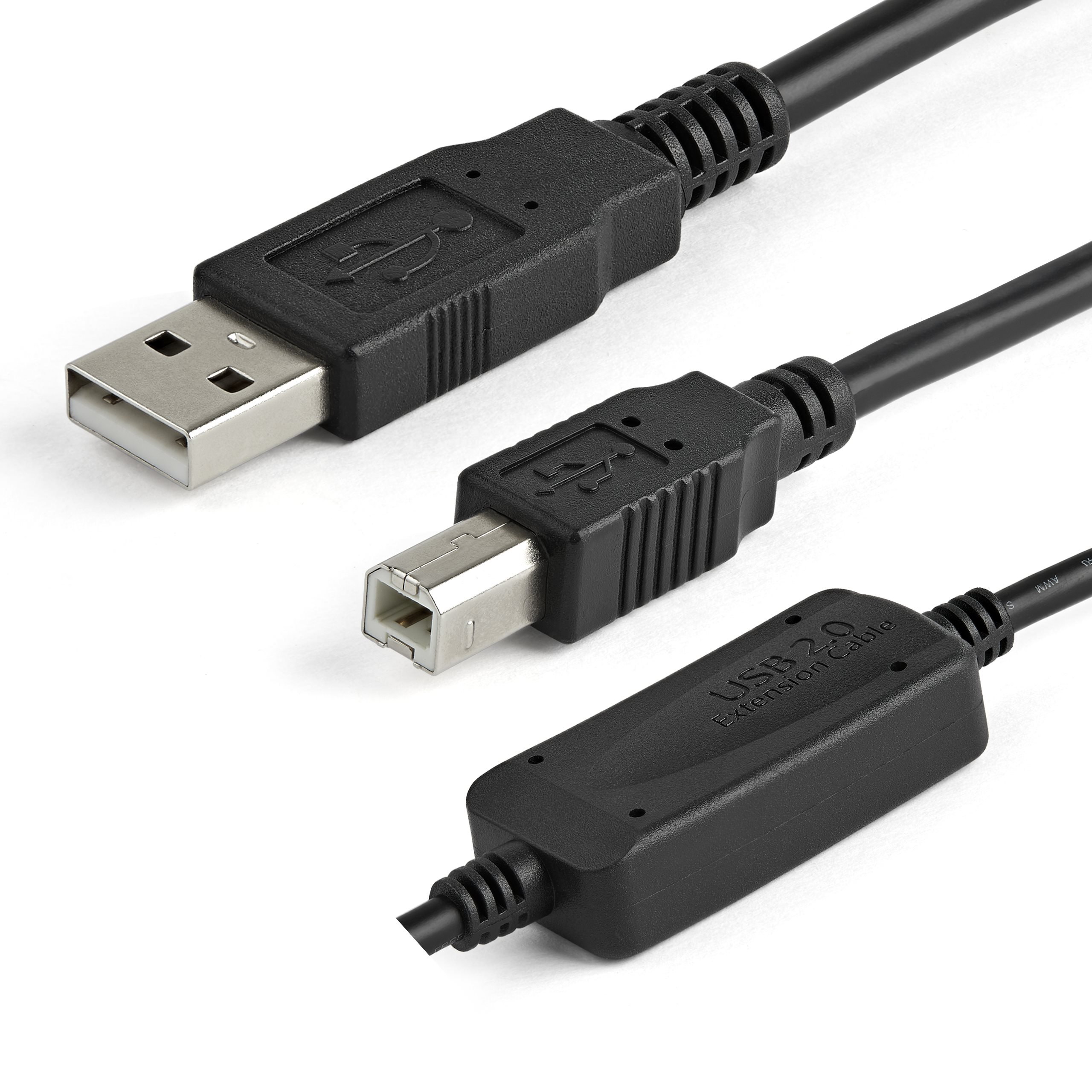 StarTech.com 9 m / 30 ft Active USB A to B Cable - M/M - Black USB 2.0 A to B Cord - Printer Cable - Extension USB Cable (USB2HAB30AC) USB-kabel 9.15m Sort
