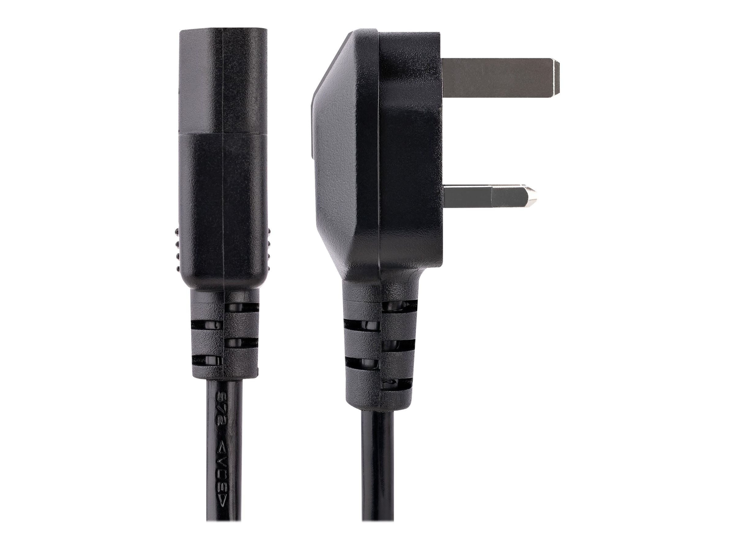 StarTech.com 10ft (3m) UK Computer Power Cable, 18AWG, BS 1363 to C13 Power Cord, 10A 250V, Black Replacement AC Power Cord, TV/Monitor Power Cable, BS 1363 to IEC 60320 C13 Kettle Lead - Power Supply Cable Strømkabel 3m Sort