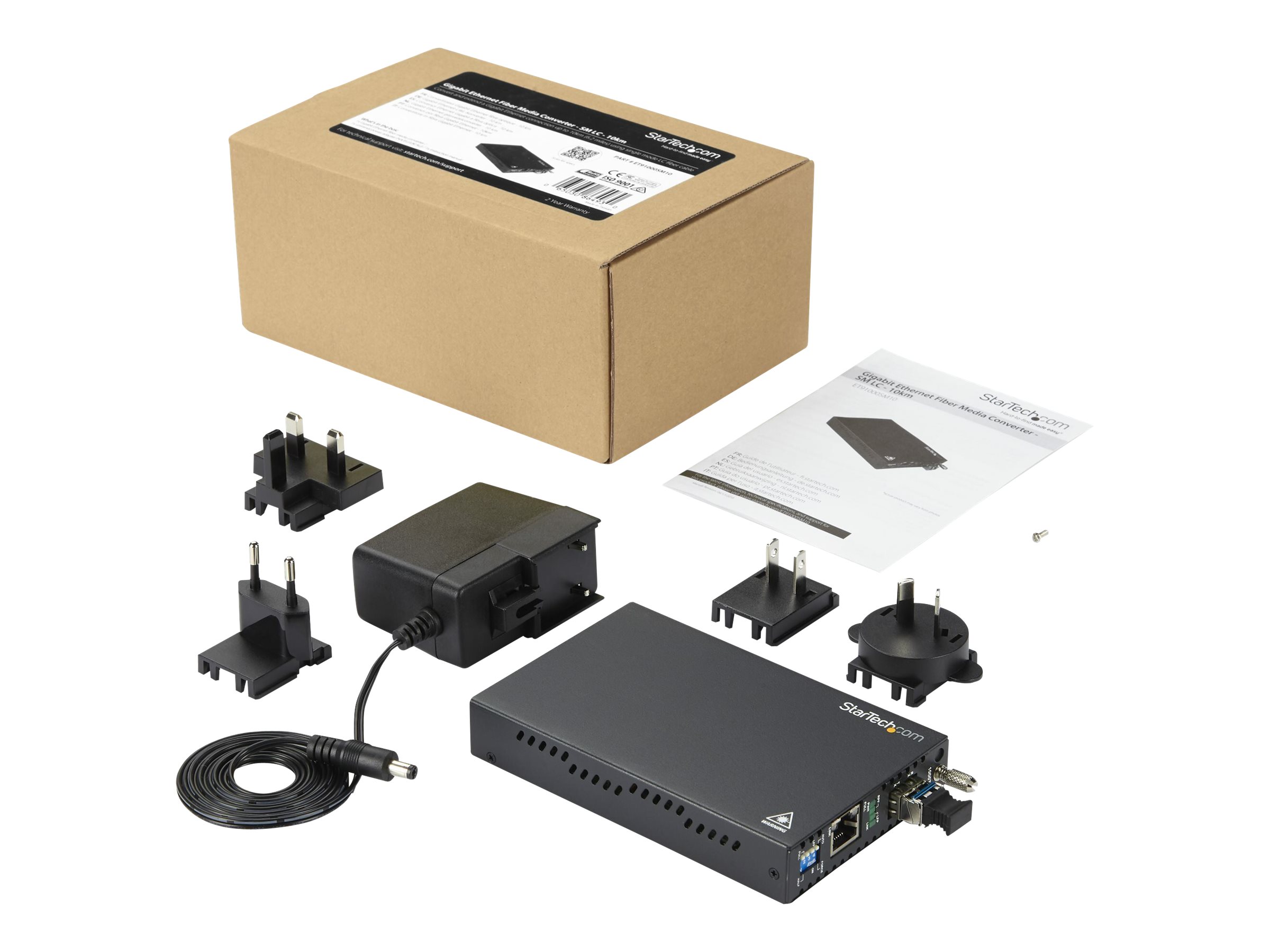 StarTech.com Singlemode (SM) LC Fiber Media Converter for 1Gbe Network - 10km - - 1310nm - SFP Transceiver (ET91000SM10) Fibermedieomformer Ethernet Fast Ethernet Gigabit Ethernet