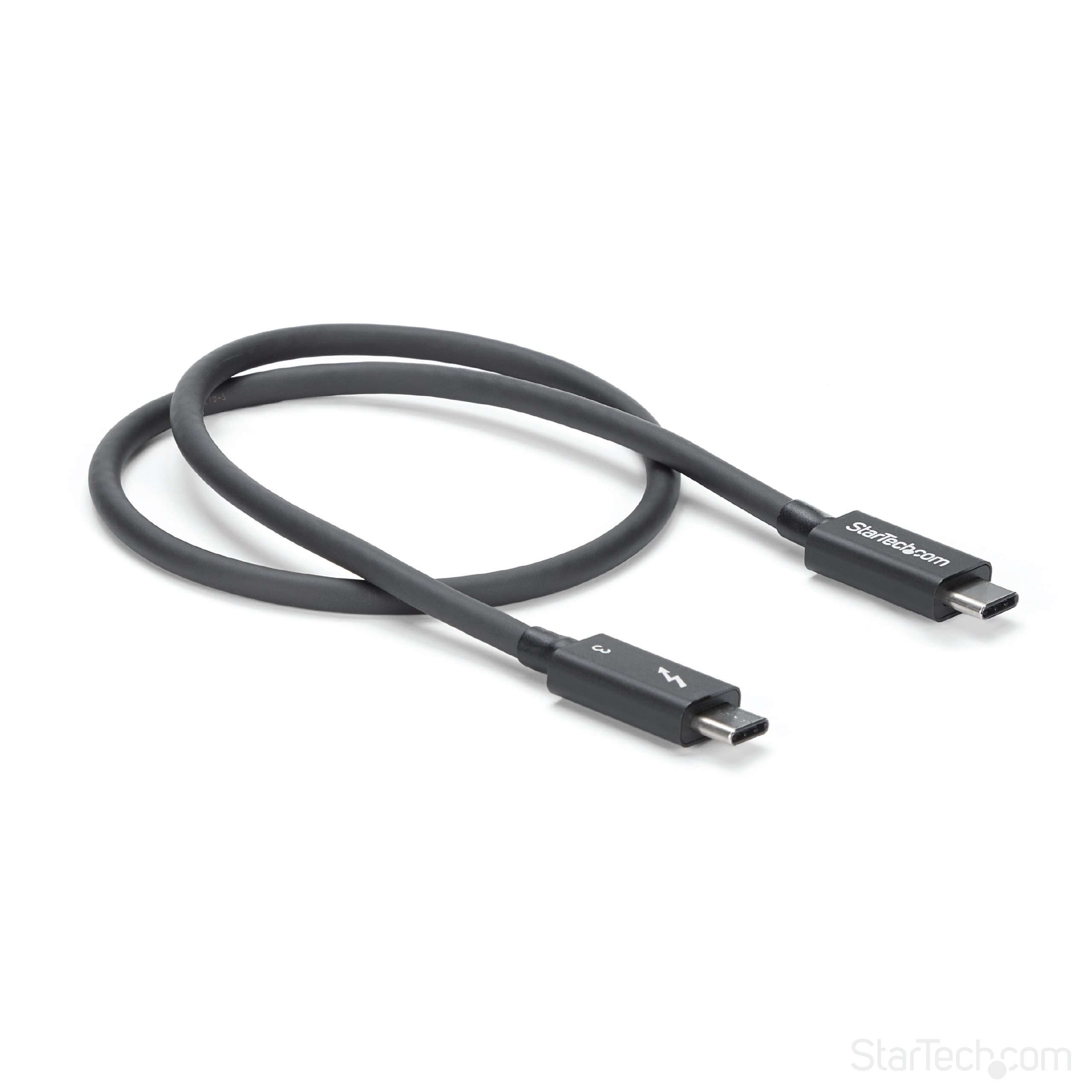 StarTech.com 50cm (1.6ft) Thunderbolt 3 Cable, 40Gbps, 100W PD, 4K/5K Video, Thunderbolt-Certified, Compatible w/ TB4/USB 3.2/DisplayPort Thunderbolt kabel 50cm Sort