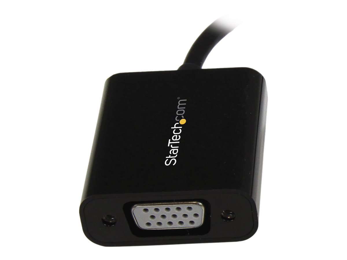 StarTech.com Mini DisplayPort to VGA Adapter - DisplayPort 1.2 - 1080p - Thunderbolt to VGA Monitor Adapter - Mini DP to VGA (MDP2VGA2) Videoadapter 22cm Sort