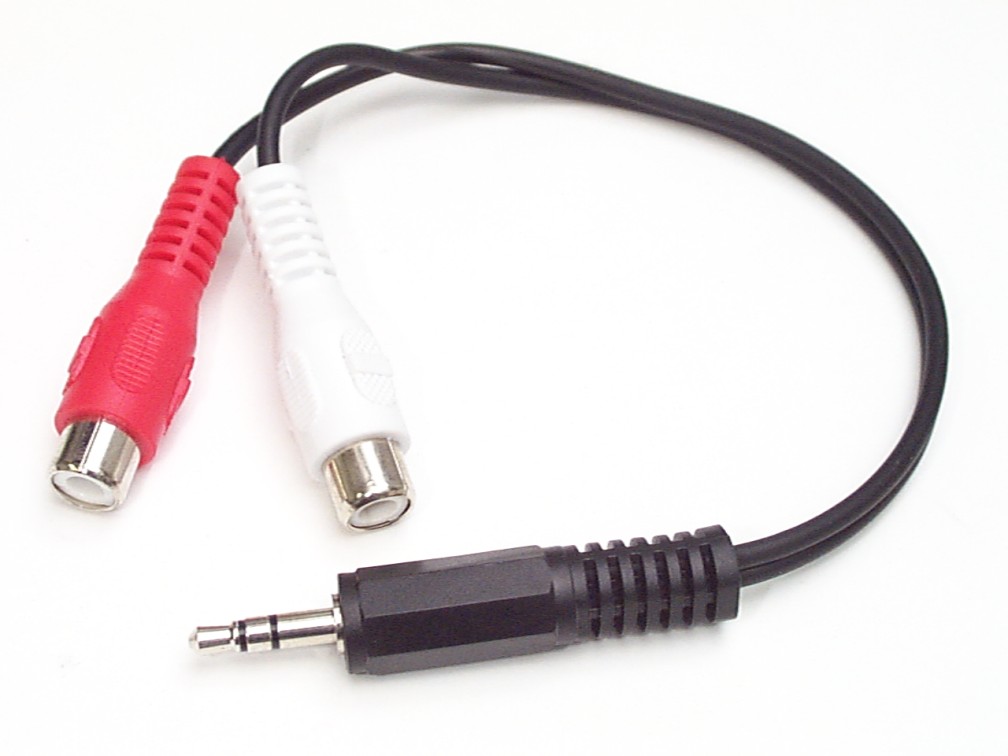 6in Stereo Audio Cable 3.5mm to 2x RCA