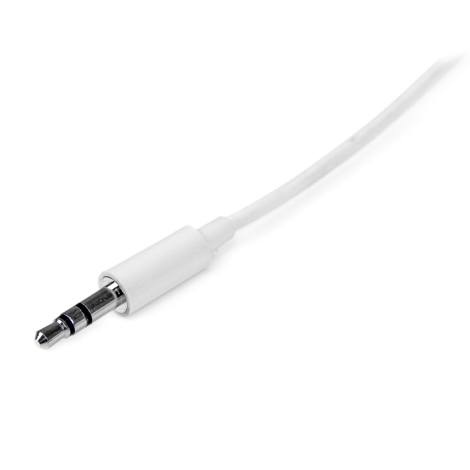 StarTech.com 2m White Slim 3.5mm Stereo Audio Cable - 3.5mm Audio Aux Stereo - Male to Male Headphone Cable - 2x 3.5mm Mini Jack (M) White (MU2MMMSWH) Audiokabel 2m Hvid