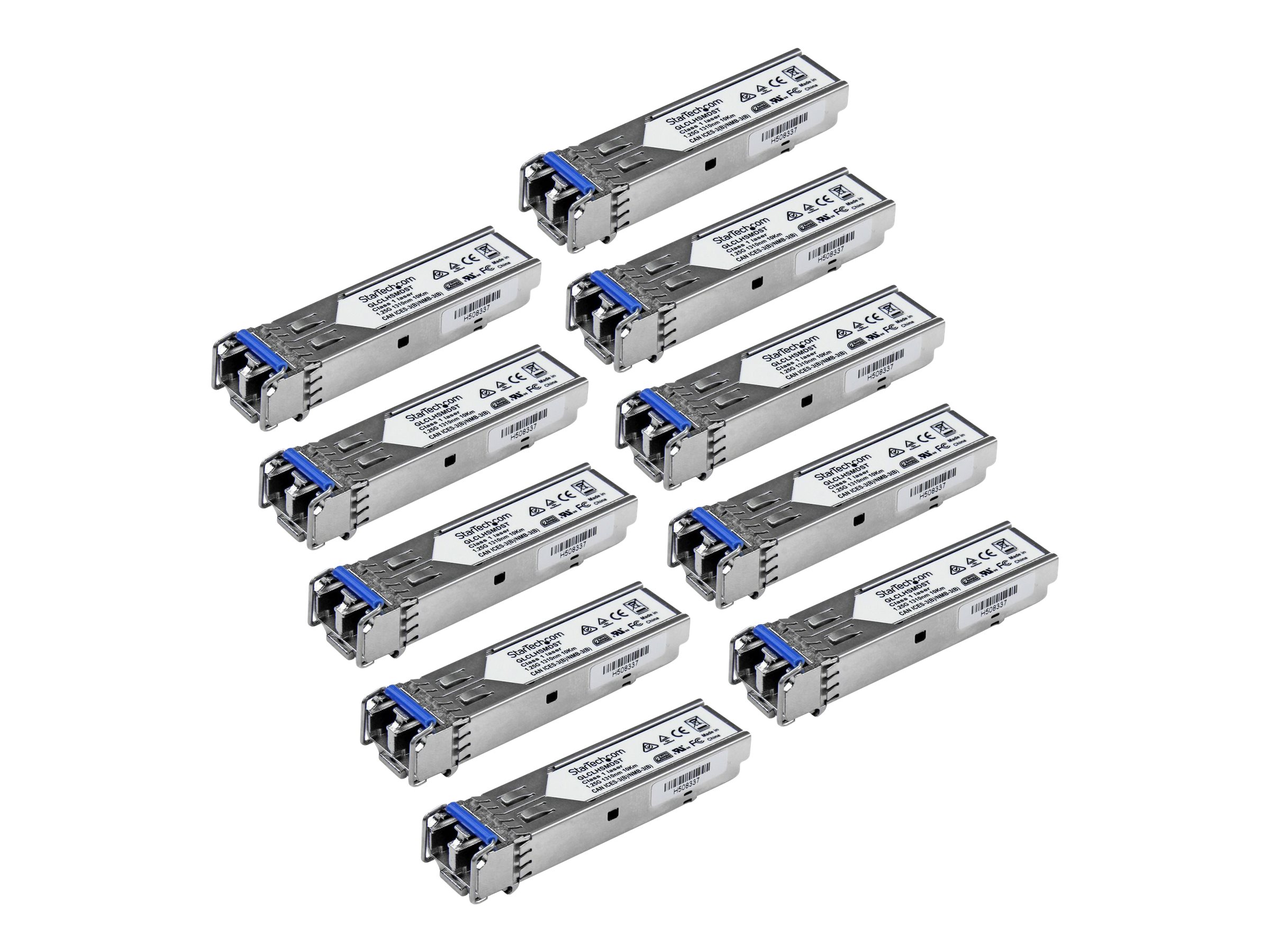 StarTech.com Cisco GLC-LH-SMD Compatible SFP Module 10 Pack - 1000BASE-LX/LH 1GbE Single Mode Fiber SMF Optic Transceiver SFP (mini-GBIC) transceiver modul Gigabit Ethernet