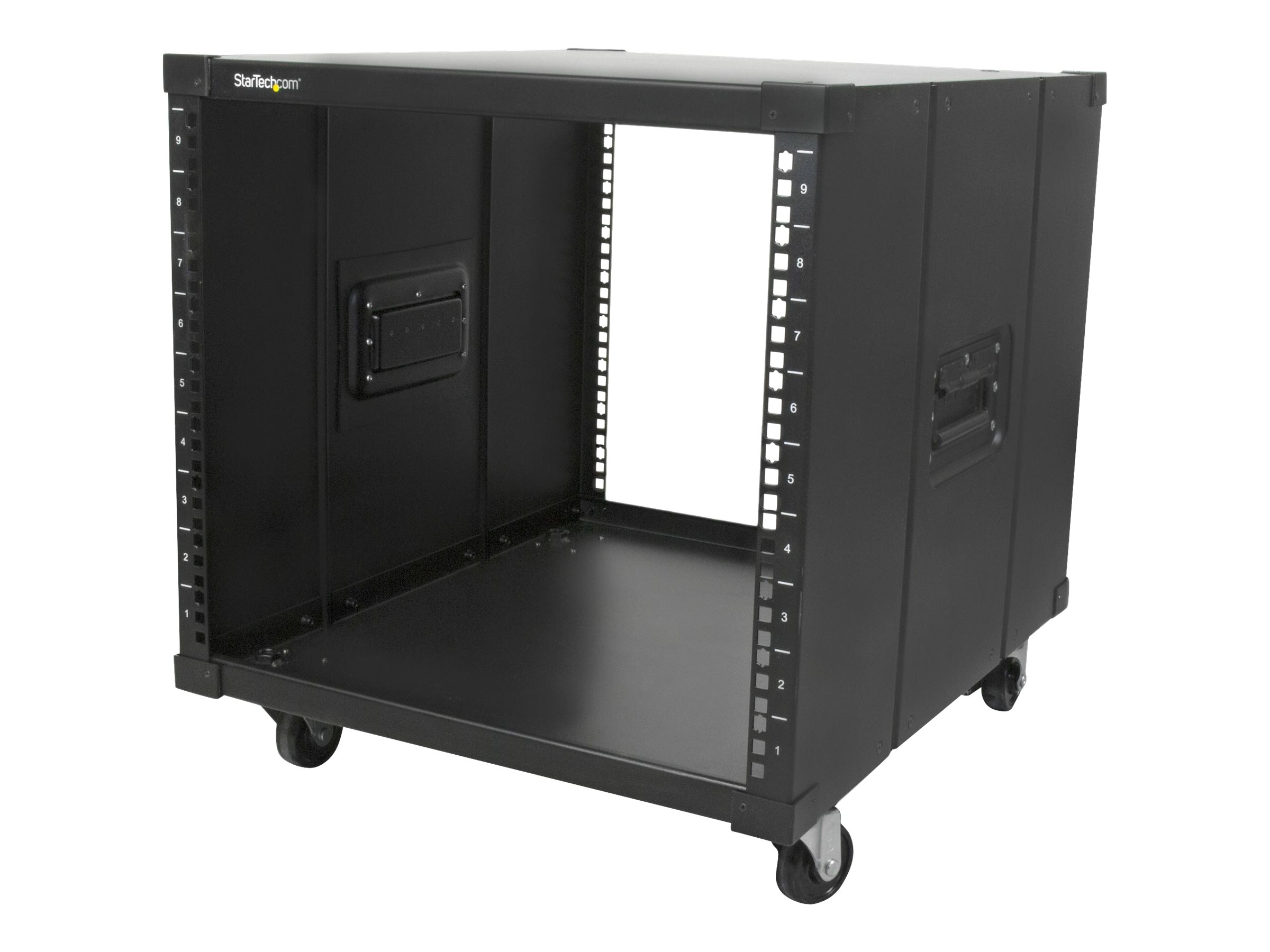 StarTech.com 9U Open Frame Rack Wheels - 4 Post 23 Deep Portable Open Frame Cabinet for 19 Network, Data & Server Equipment - 220 lbs capacity (RK960CP) Rack Sort