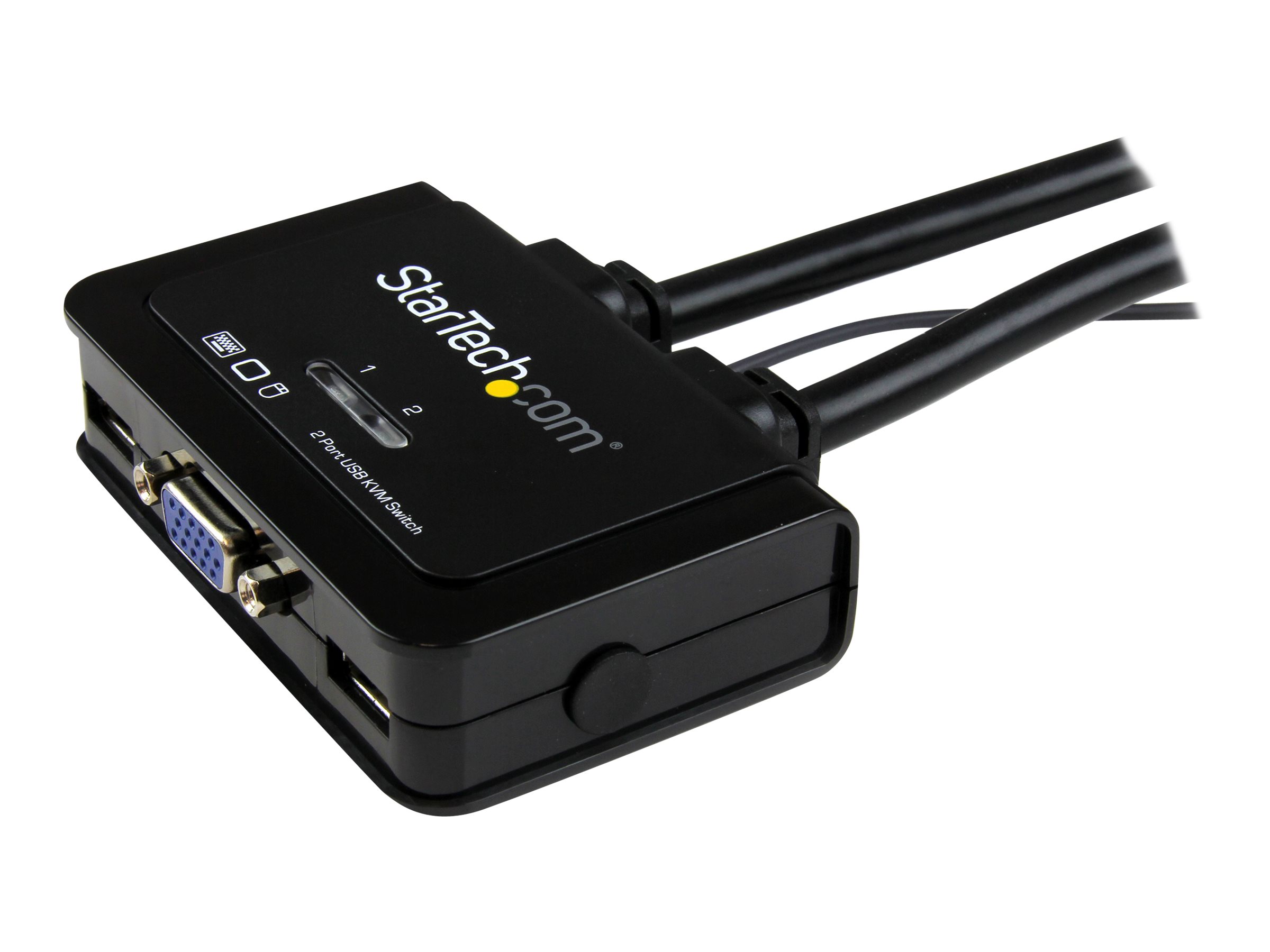 StarTech.com 2 Port USB VGA Cable KVM Switch - USB Powered with Remote Switch - KVM with VGA - Dual Port VGA KVM Switch (SV211USB) KVM switch