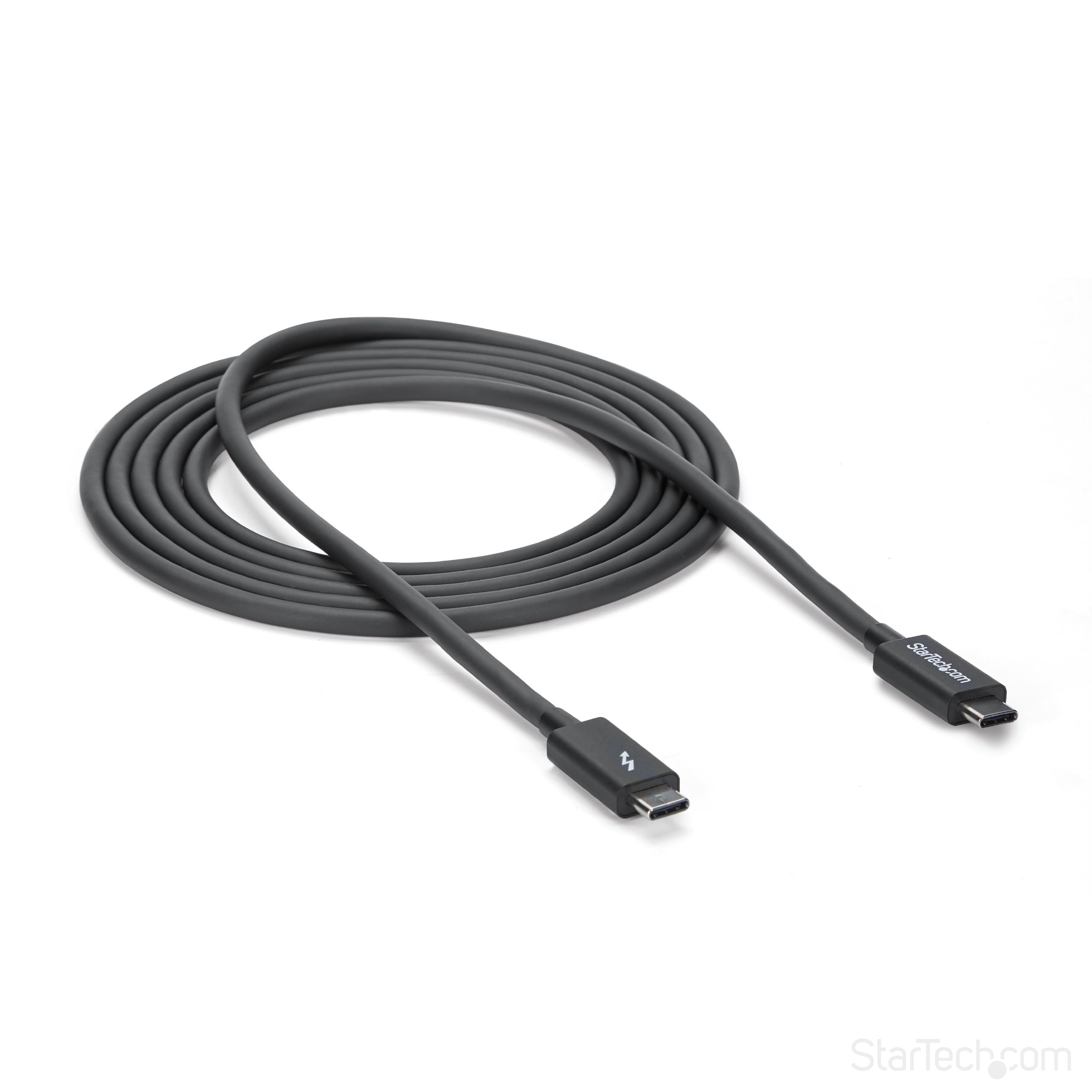 StarTech.com 2m (6.6ft) Thunderbolt 3 Cable, 20Gbps, 100W PD, 4K Video, Thunderbolt-Certified, Compatible w/ TB4/USB 3.2/DisplayPort Thunderbolt kabel 2m Sort