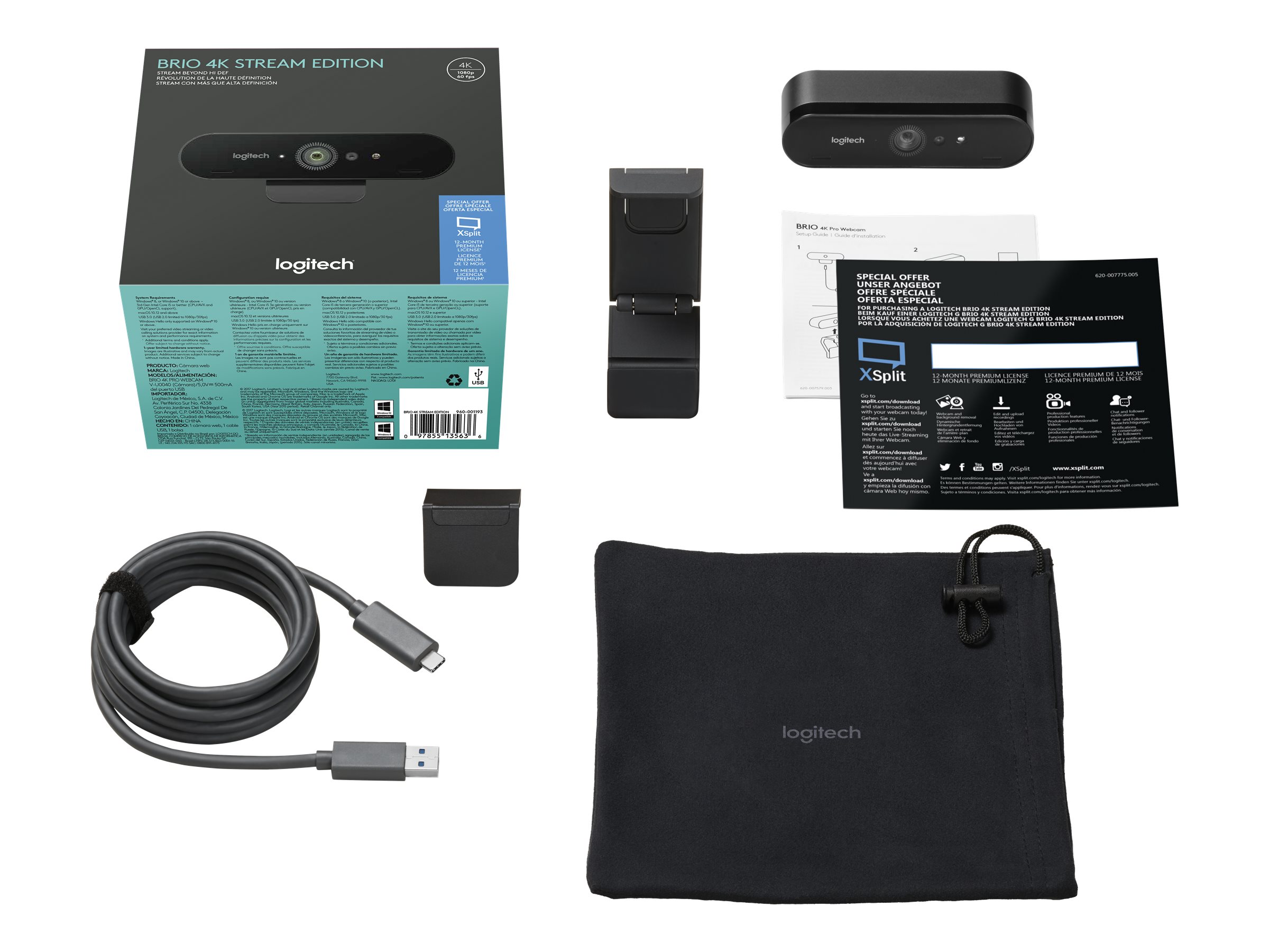 Logitech BRIO STREAM 4096 x 2160 Live streaming-kamera