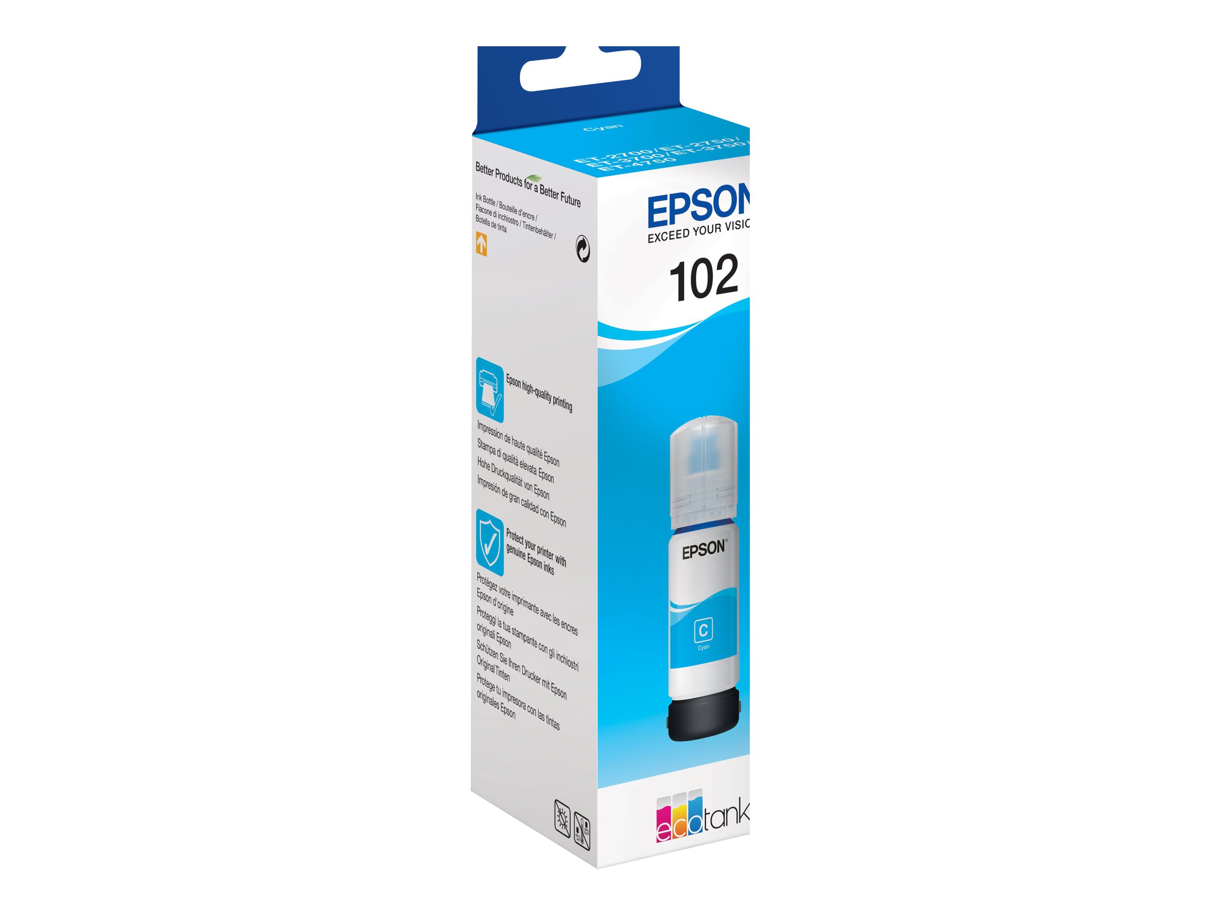 Epson 102 Cyan 6000 sider Blækbeholder C13T03R240