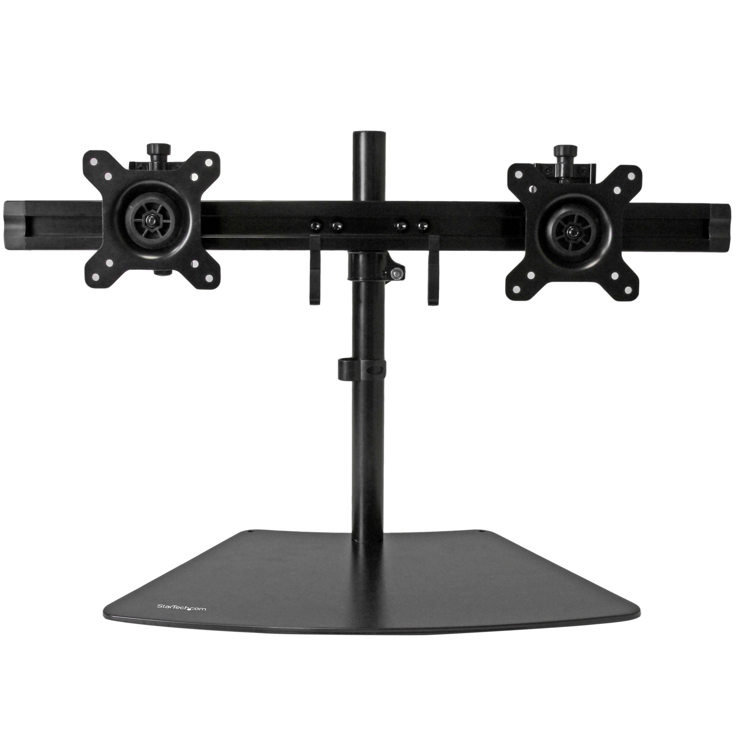 StarTech.com Dual Monitor Mount - Supports Monitors 12 to 24 - Adjustable - VESA Monitor Stand for Desk - Low Profile Base - Horizontal - Black (ARMBARDUO) Stativ LCD display 24