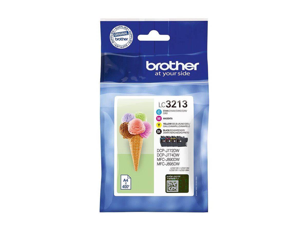 Brother LC 3213 Sort Gul Cyan Magenta 400 sider Blæk