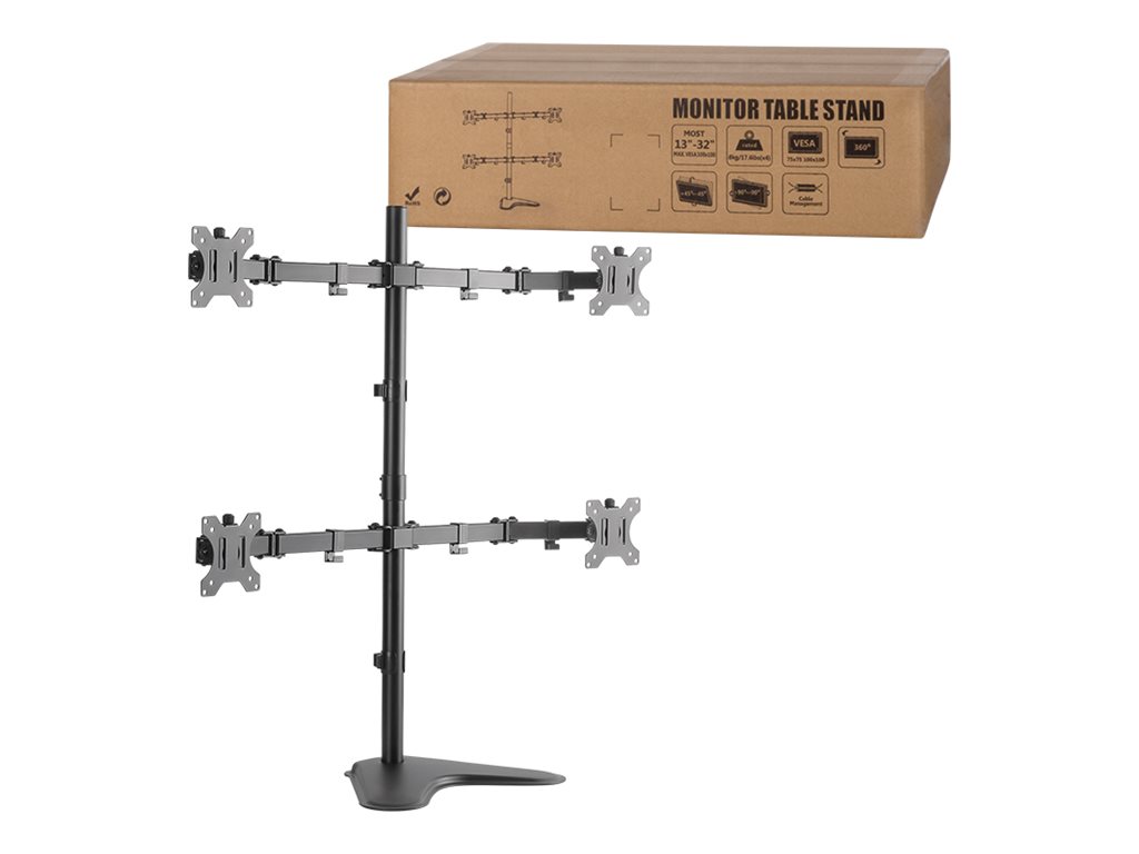 LogiLink Quad Monitor Desk Stand Stativ 4 LCD displays 13-32