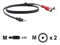 Kramer C-A35M/2RAM | 3,5mm tele - RCA Pach cable | 3m | Sort