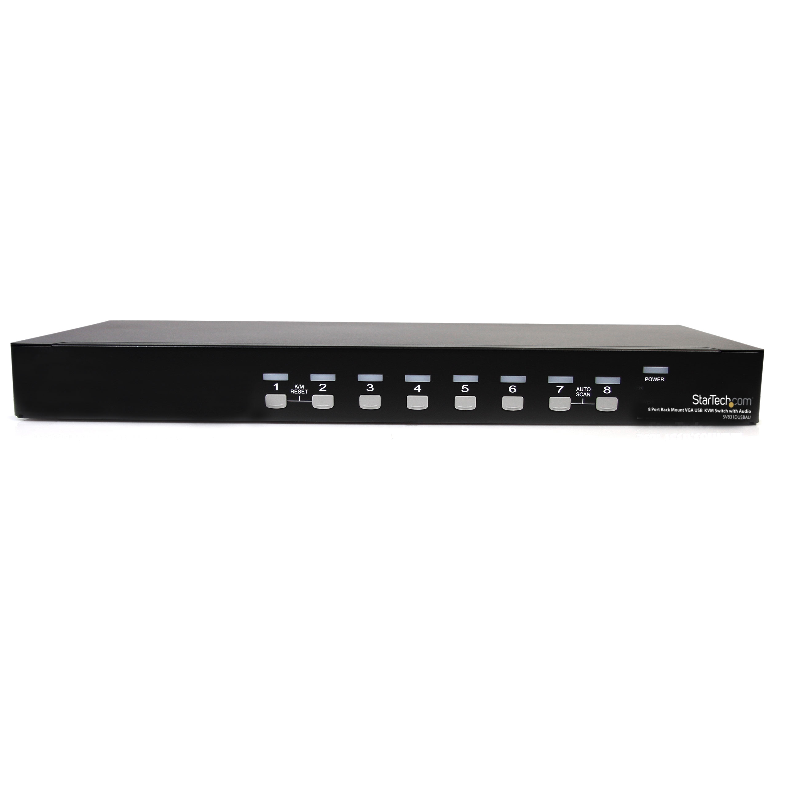 StarTech.com 8 Port VGA KVM Switch - 1U Rack Mount - USB VGA KVM Switch with Audio - 1920 x 1440 @60hz - KVM Video Switch (SV831DUSBAU) KVM / audio-switch
