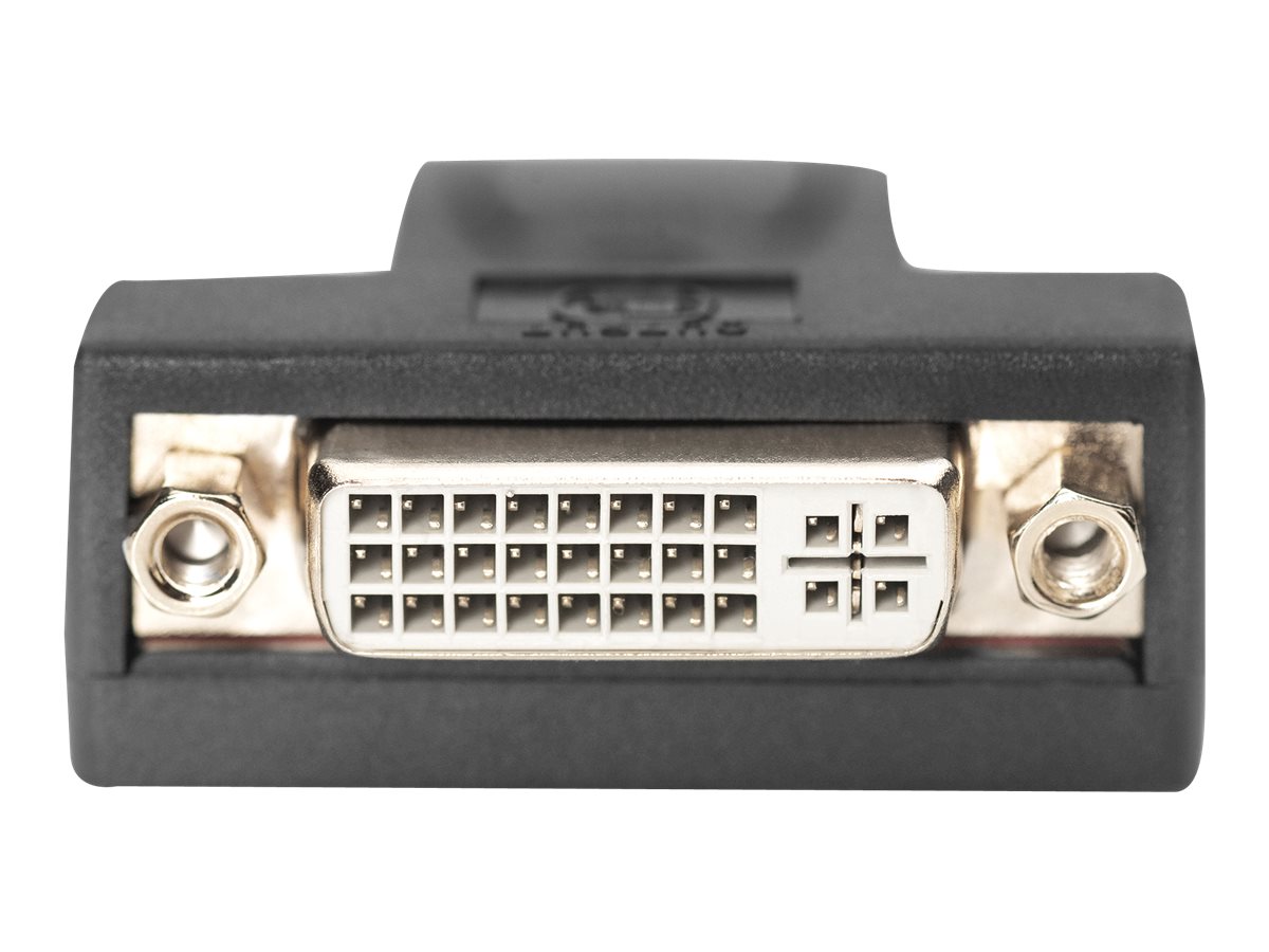 DIGITUS Adapter 20 pin DisplayPort han (input) -> 24+5 pin kombineret DVI hun (output) Sort
