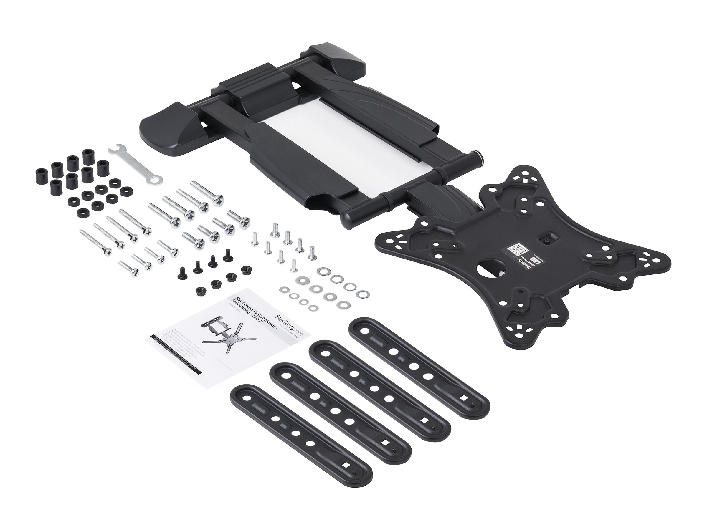 StarTech.com Full Motion TV Wall Mount, 32-55 (77lb/35kg) VESA Displays, Low Profile Universal Flat Screen TV Wall Mount, Heavy Duty Adjustable Tilt/Swivel Articulating Arm Bracket - Cable Management (FPWARTB1M) Monteringssæt Tv 32-55