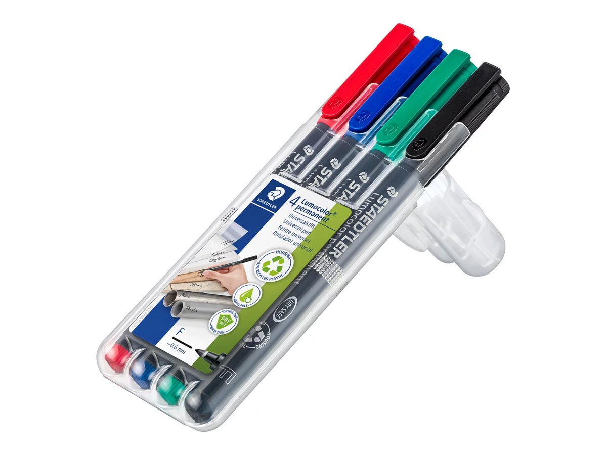 STAEDTLER Lumocolor 318 Markør Sort Blå Grøn Rød