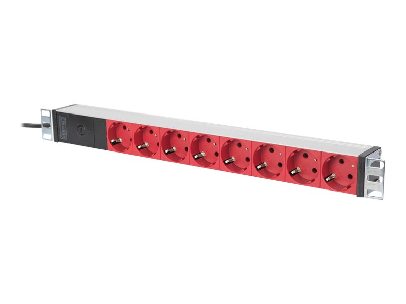 DIGITUS Professional DN-95410-R Stikdåse 8-stik 16A Rød 2m