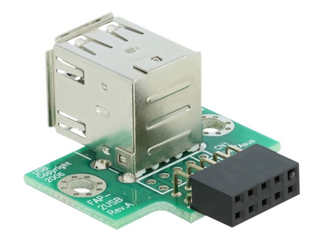 Delock USB Pin Header female > 2 x USB 2.0 Type-A female - up USB-adapter