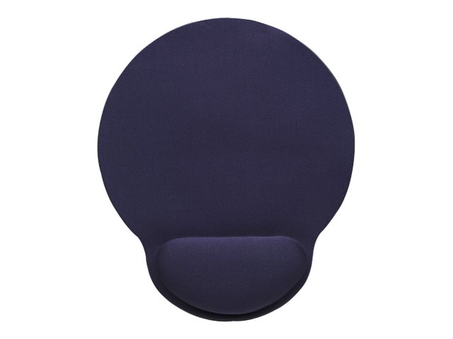 Manhattan Wrist-Rest Gel Mouse Mat/Pad, 241 x 203 x 40 mm, non slip base, Blue, Lifetime Warranty, Card Retail Packaging Musemåtte med håndledsstøtte