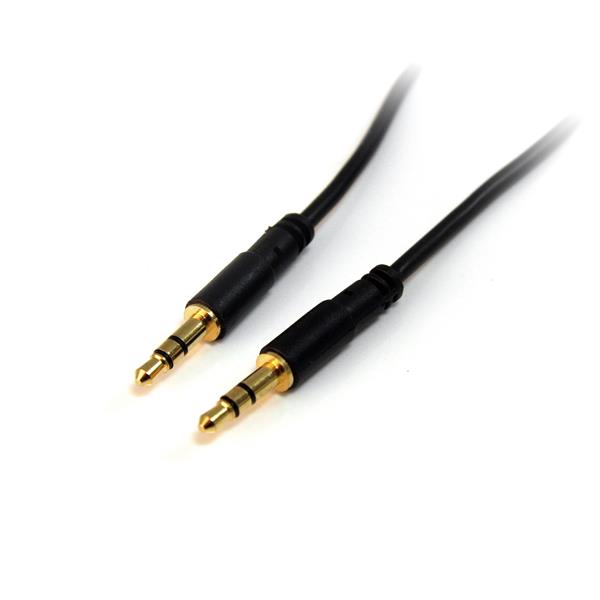 StarTech.com 3.5mm Audio Cable - 10 ft - Slim - M / M - AUX Cable - Male to Male Audio Cable - AUX Cord - Headphone Cable - Auxiliary Cable (MU10MMS) Audiokabel 3m Sort
