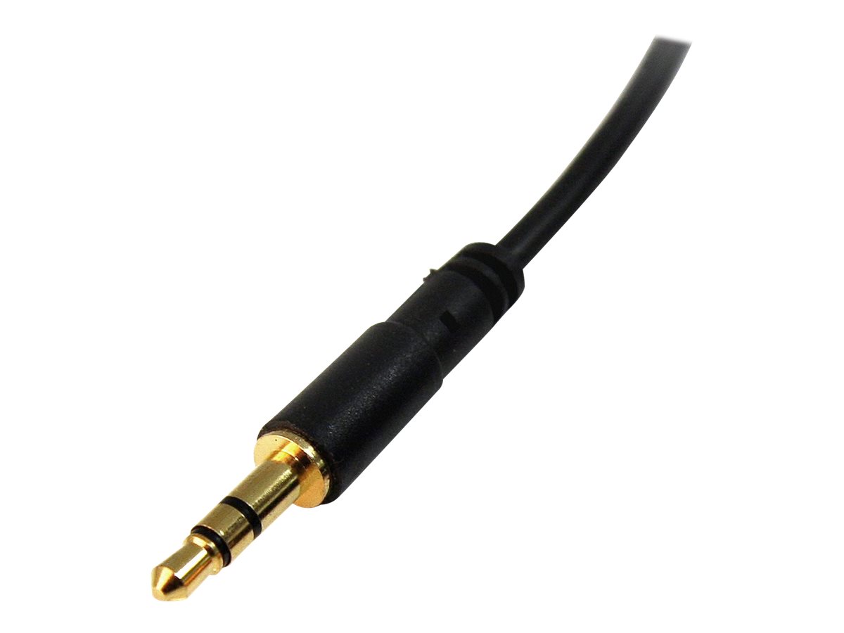 StarTech.com 15 ft. (4.6 m) 3.5mm Audio Cable - 3.5mm Slim Audio Cable - Gold Plated Connectors - Male/Male - Aux Cable (MU15MMS) Audiokabel 4.6m Sort