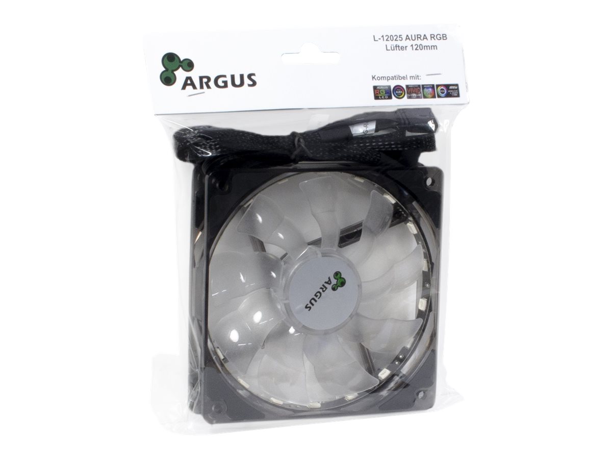 Argus L-12025 Aura Fan 1-pack Sort 120 mm