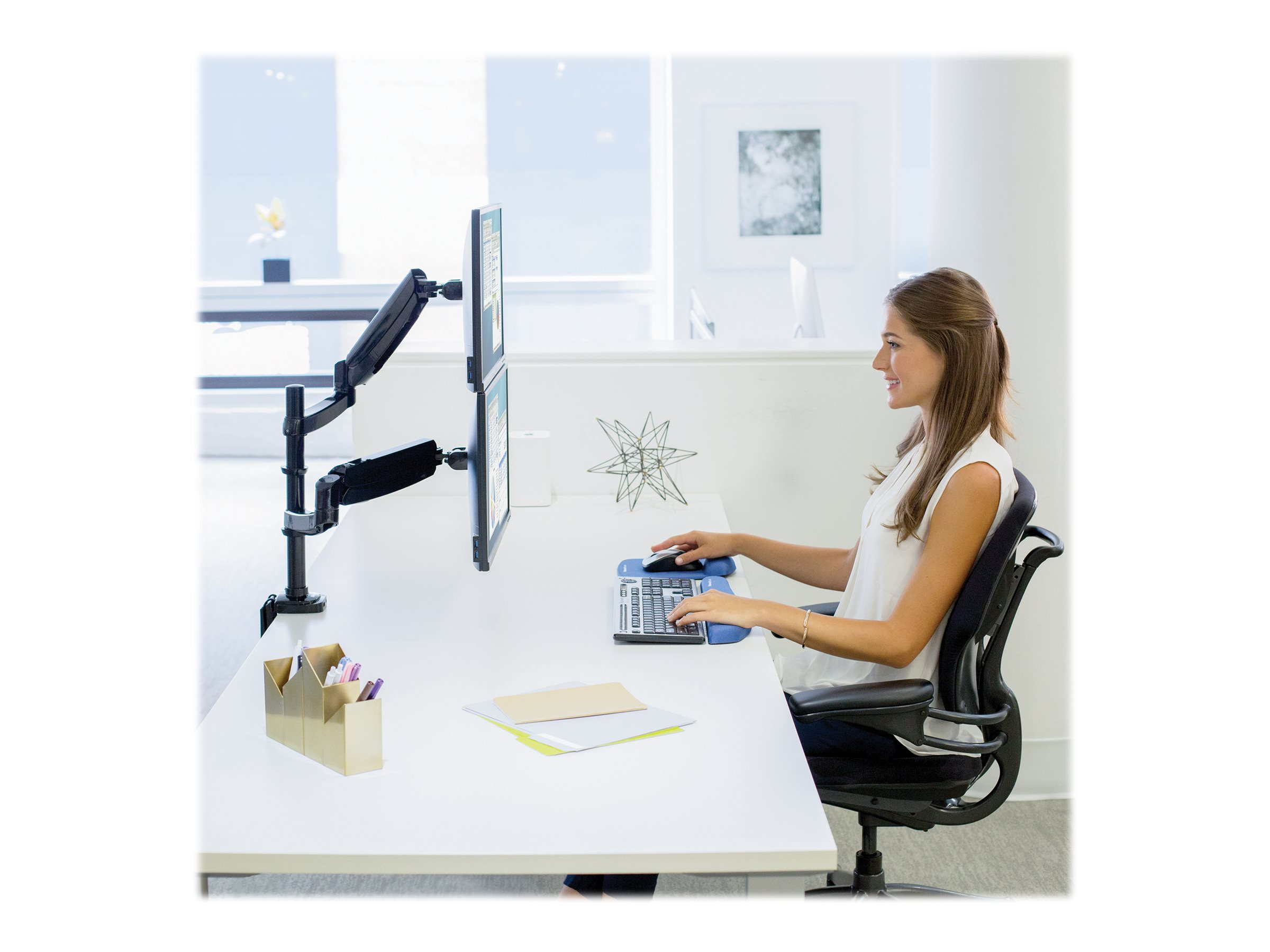 Fellowes Platinum Monitor Arm Monteringssæt 2 skærme Op til 27