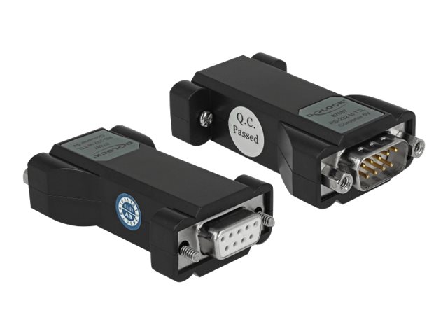 DeLock Converter 1 x Serial RS-232 DB9 female to 1 x Serial TTL / CMOS 5 V DB9 male ESD protection 3 kV and extended temperature range Seriel adapter Seriel